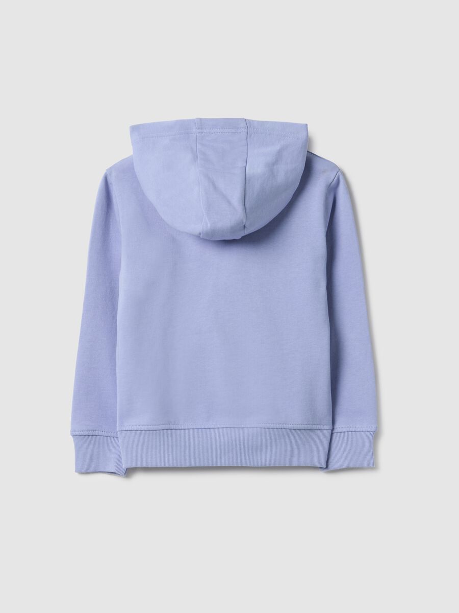 Blue hooded sweatshirt for girls in pure cotton with regular fit_1
