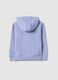 Blue hooded sweatshirt for girls in pure cotton with regular fit_1