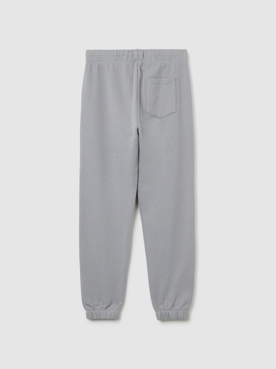 Boys' grey jogger trousers in pure cotton regular fit_1