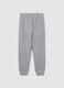 Pantaloni jogger da ragazzo in puro cotone grigio regular fit_4