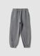 Grey pure cotton joggers with rhinestones for girls_0