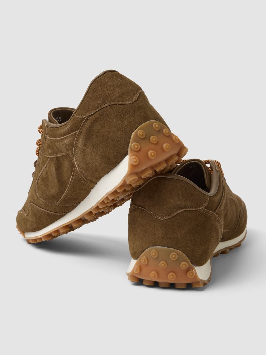 Sneakers marroni in vera pelle con lacci_1