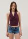 Top halter viola in tessuto elasticizzato regular fit_2