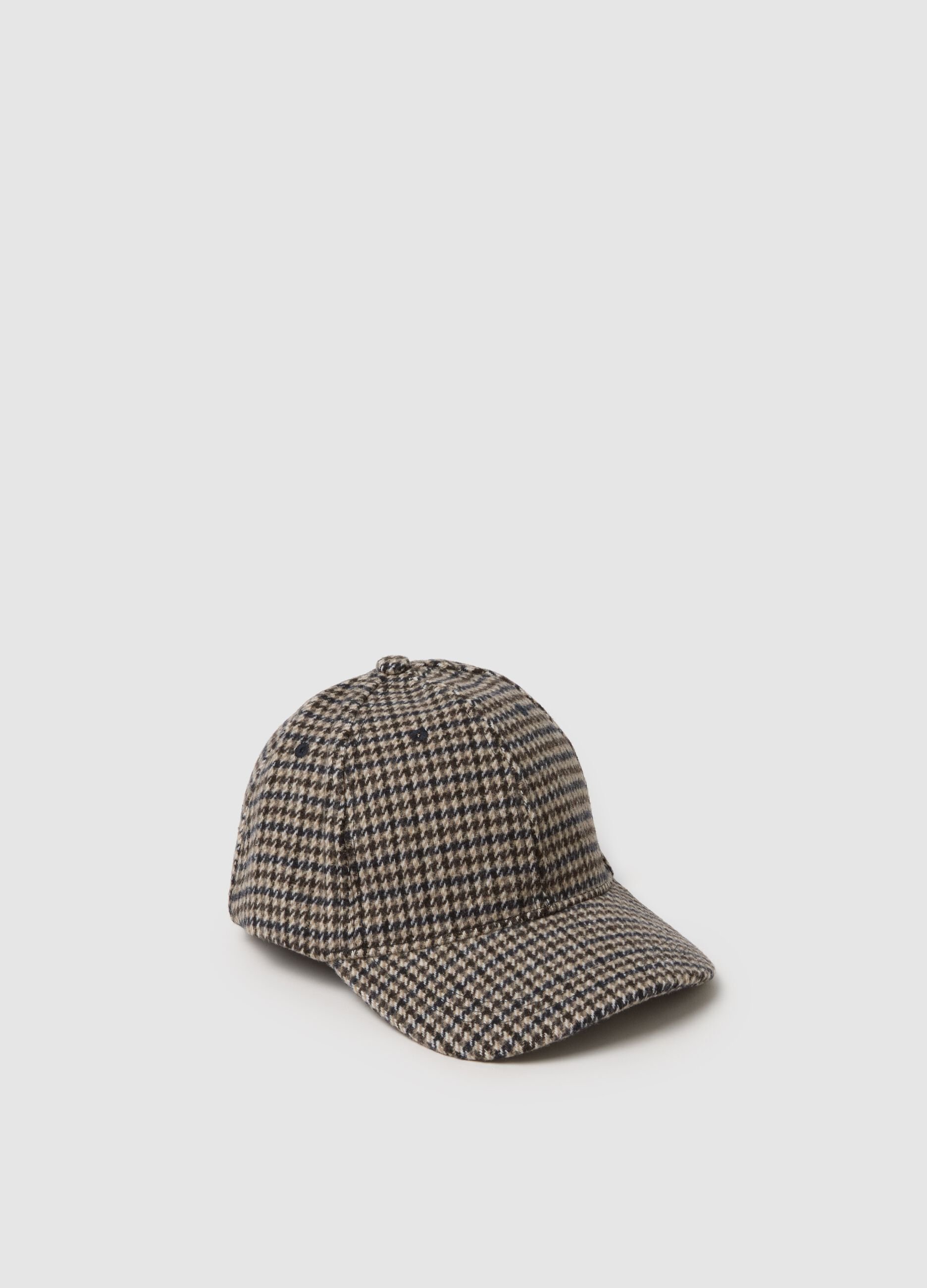 Multicolour Checked Baseball Cap