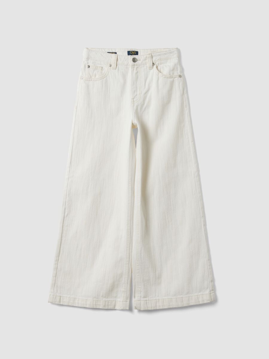 White wide-leg trousers in pure cotton_3