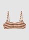 Multicoloured striped stretch-fabric bralette bikini top_0