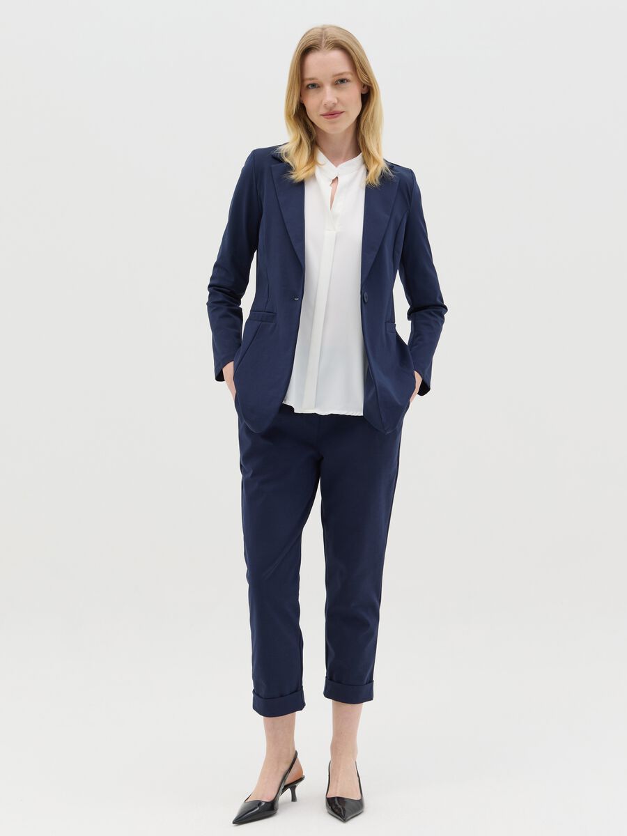 Cropped chino trousers with turn-ups_0