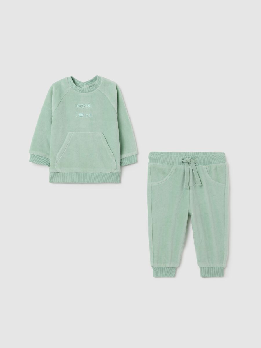 Baby girl's green cotton blend outfit_0