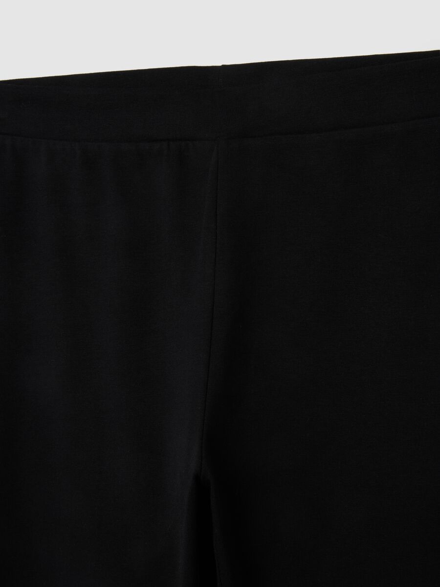 Black Cotton Blend Skinny Leggings_1