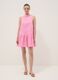 Pink pure cotton mini dress with high neck_1