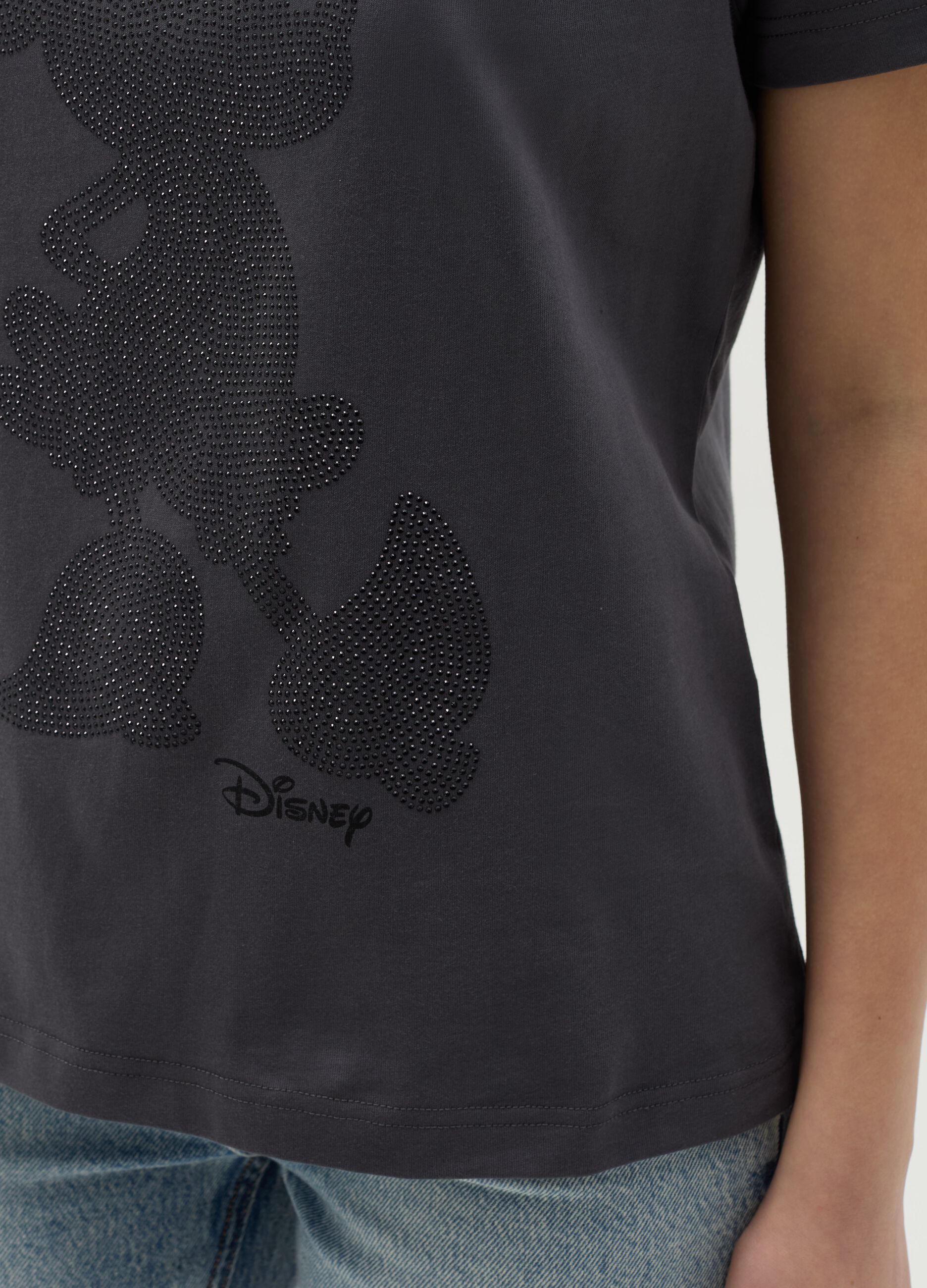T-shirt with diamanté Minnie Mouse
