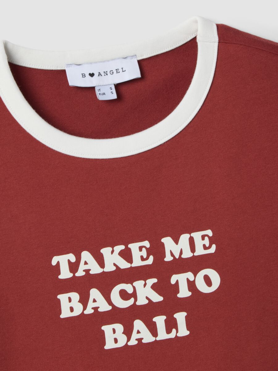 Red regular-fit stretch cotton T-shirt with print_5