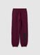 Girls' red pure cotton jogger trousers with regular fit_0