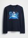 Children's blue long-sleeve cotton t-shirt_0
