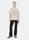 Beige relaxed-fit pure cotton T-shirt with teddy print_0