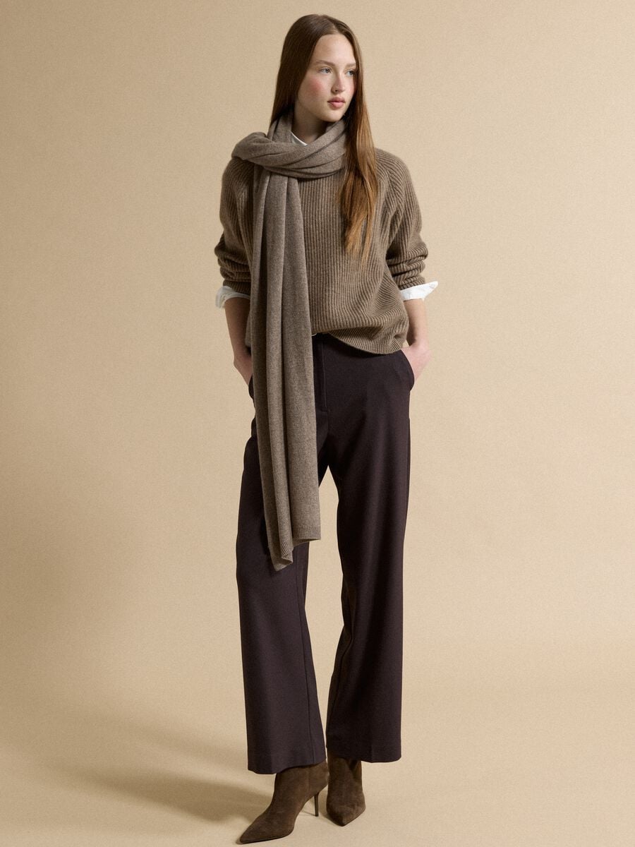 Brown pure cashmere oversized jumper_2