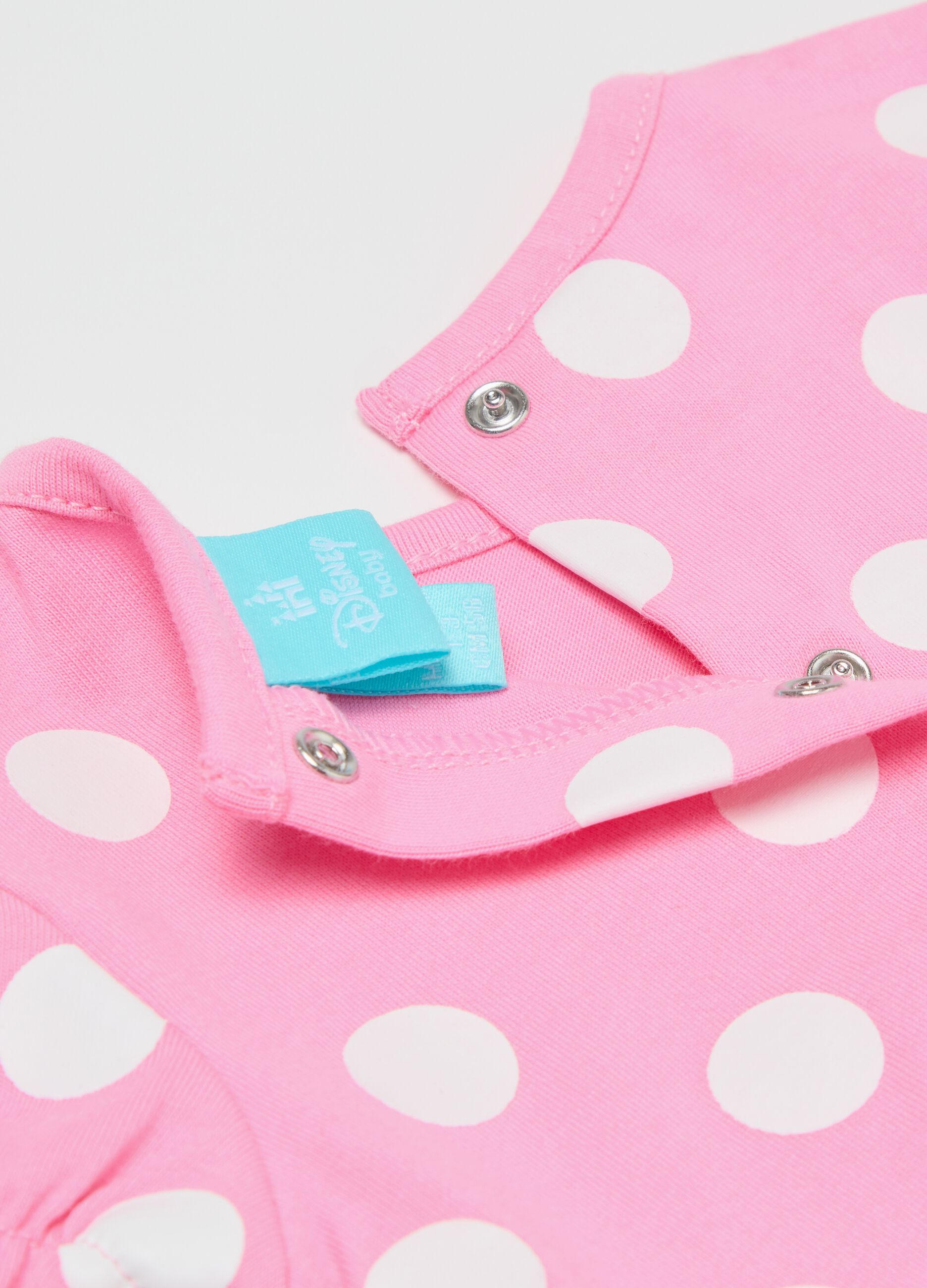 Set with Minnie Mouse romper suit and hat with ears