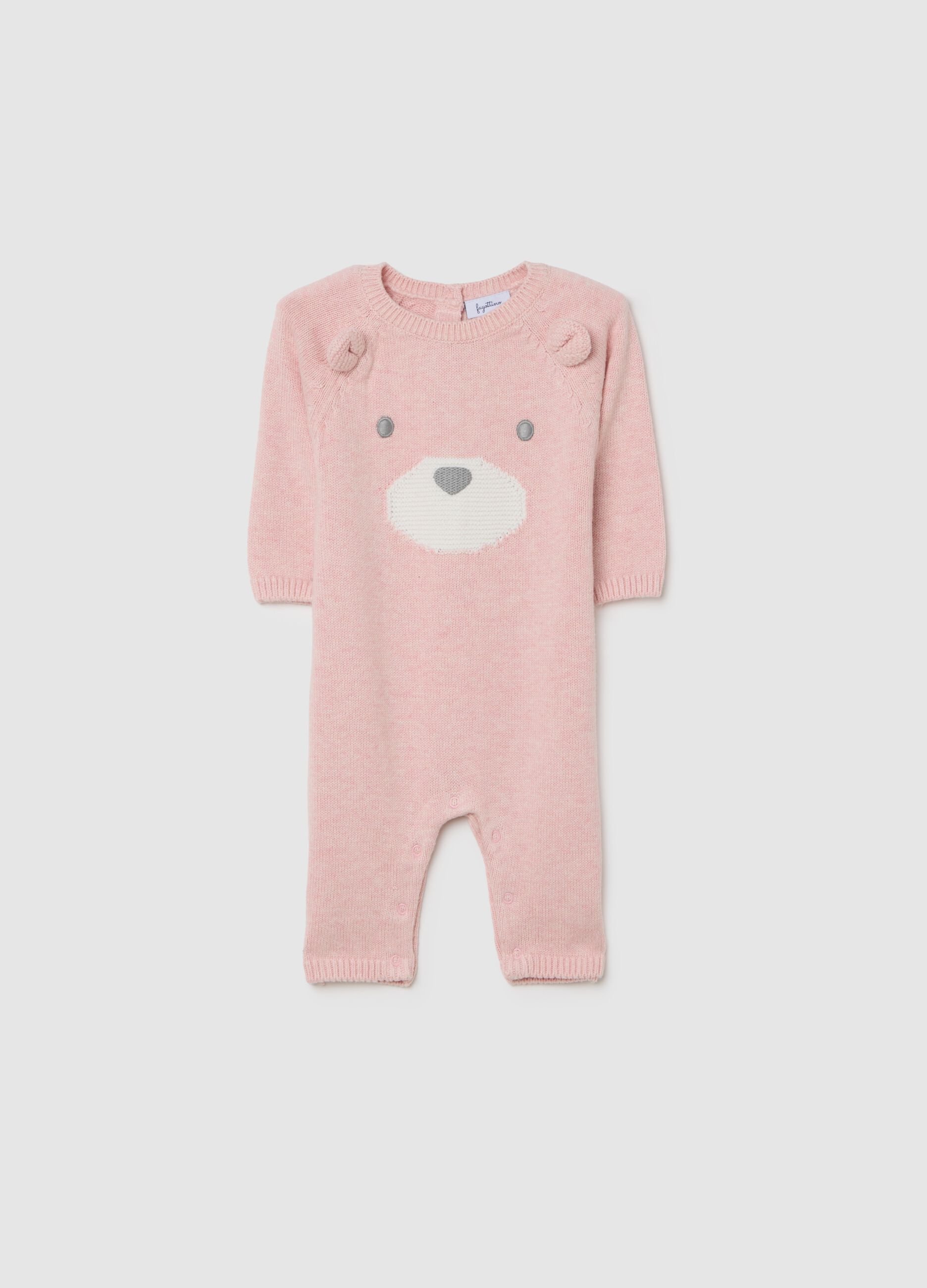 Baby Onesie in Pure Pink Cotton