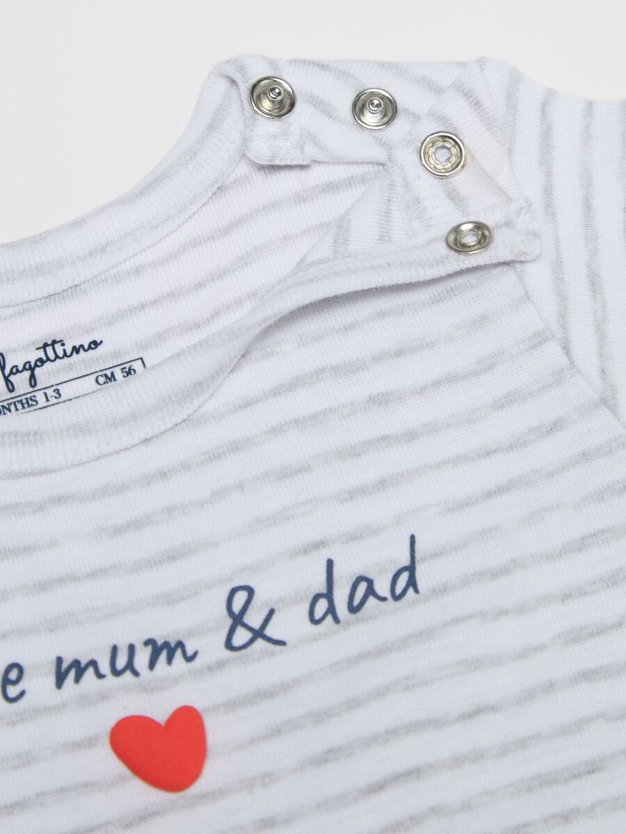 Two-pack bodysuits in cotton with I Love Mum & Dad print_2