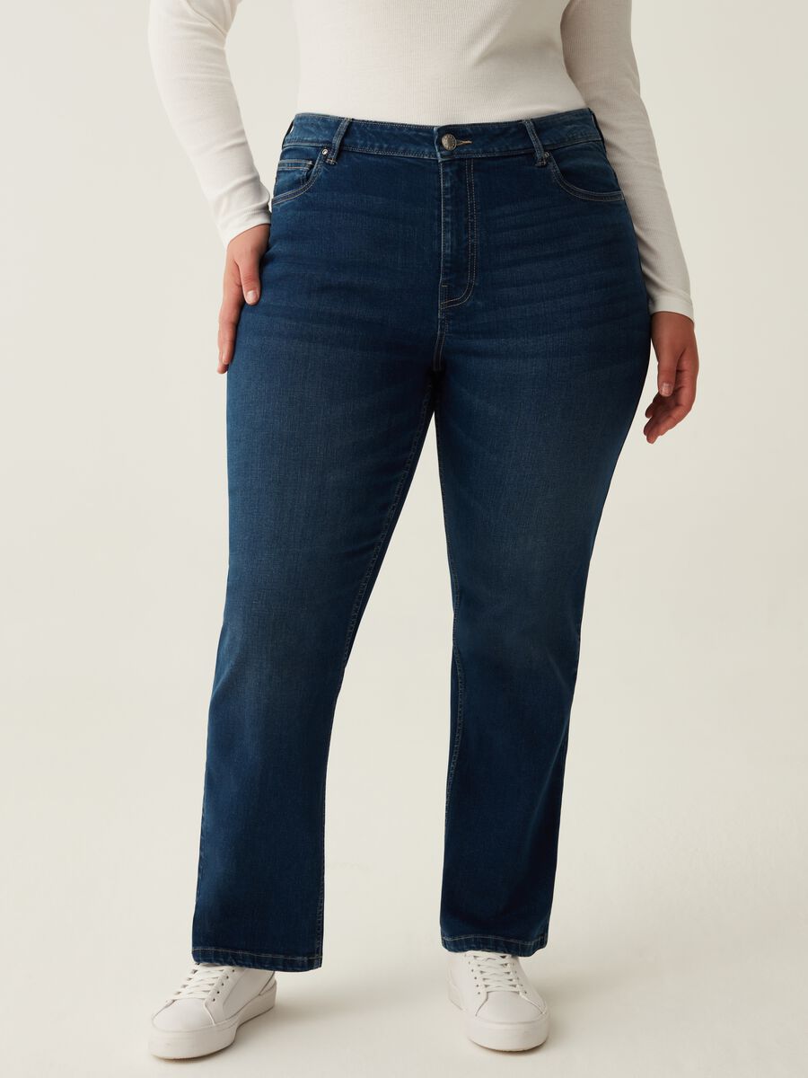 Jeans straight fit con scoloriture Curvy_1