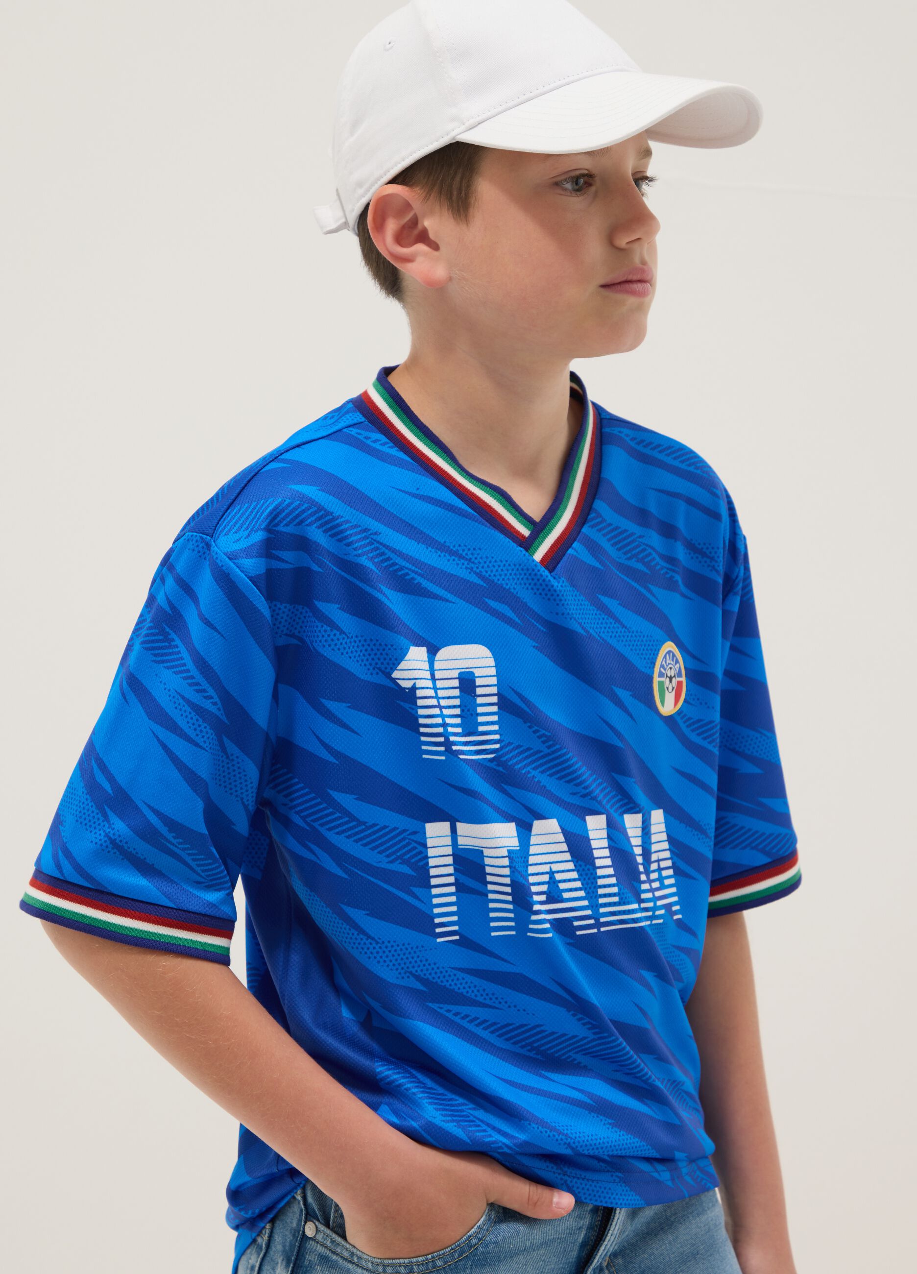 Kids&rsquo; Italy Azzurri short-sleeve T-shirt, oversized fit