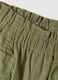 Girls' pure green cotton baggy shorts with embroidery_3