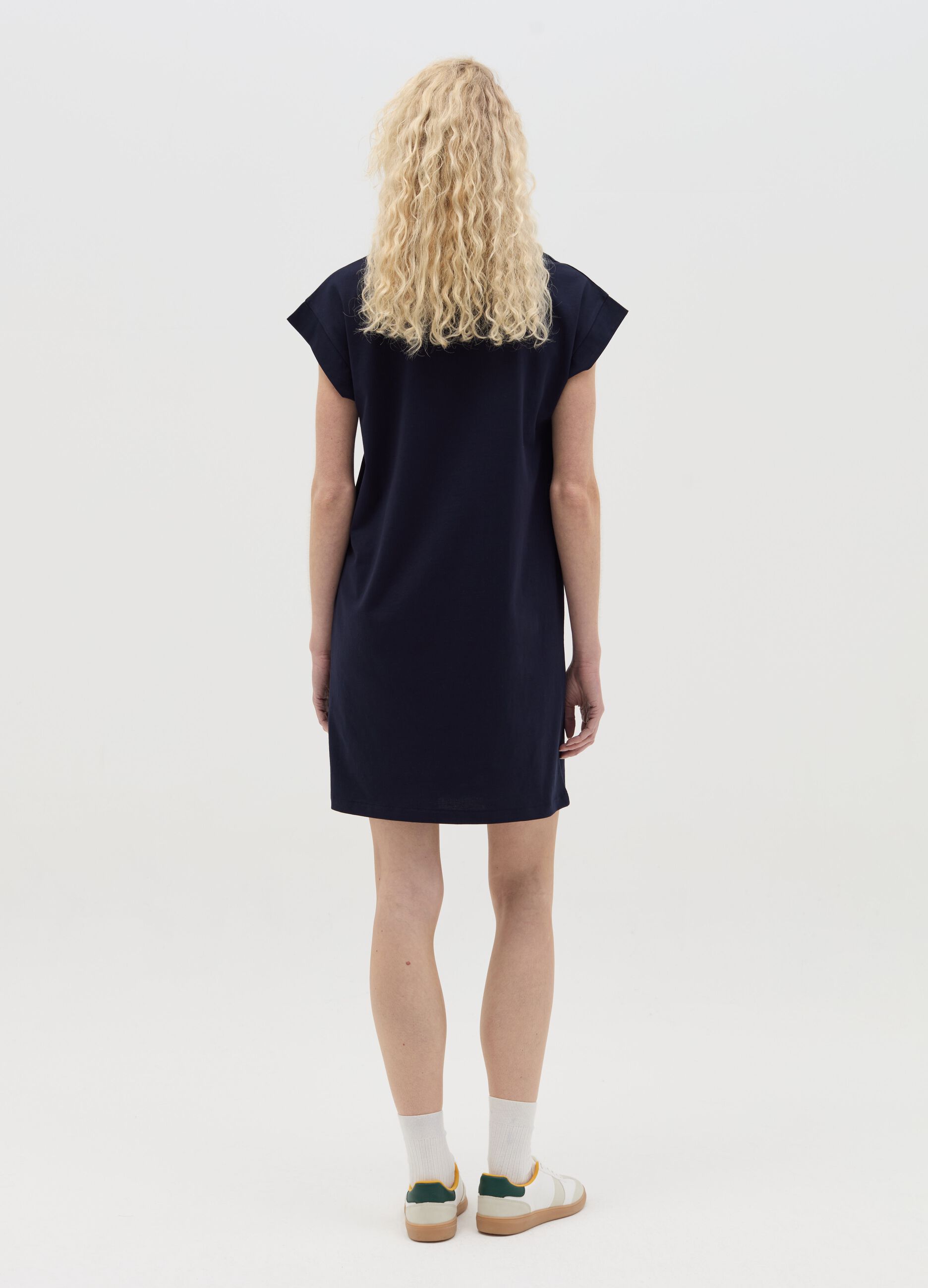 Essential blue cotton T-shirt dress