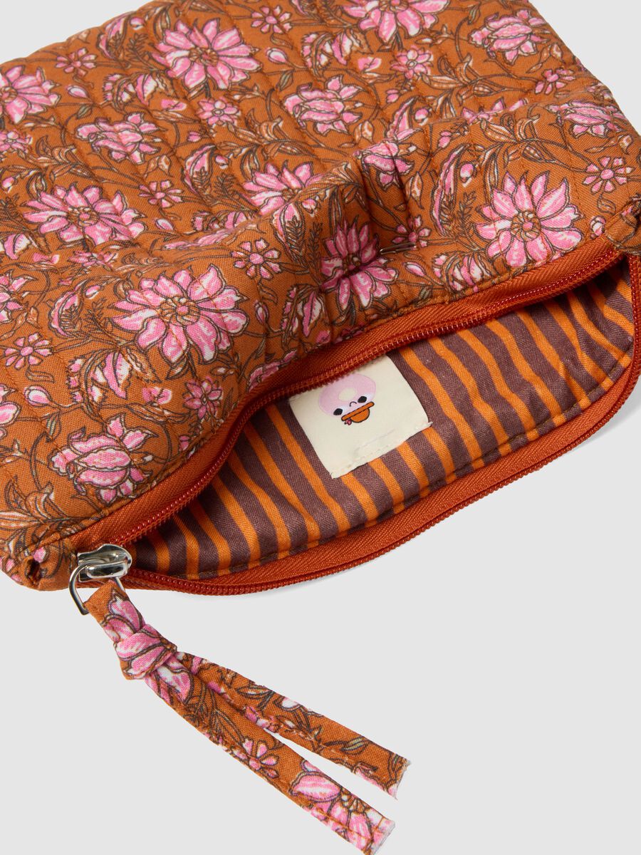 Multicolour pure cotton pouch with floral design_2