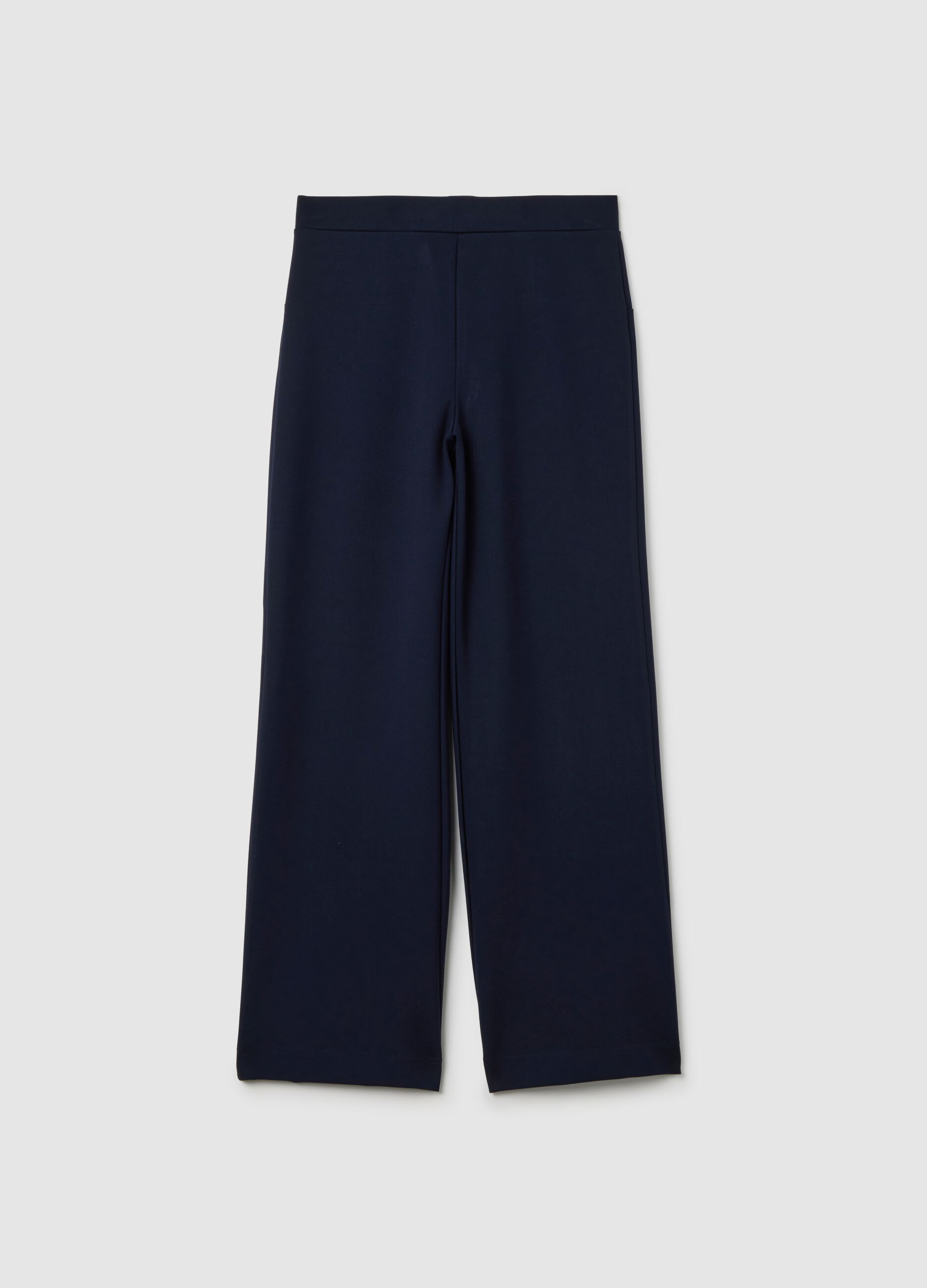 Black Wide Leg Stretch Trousers