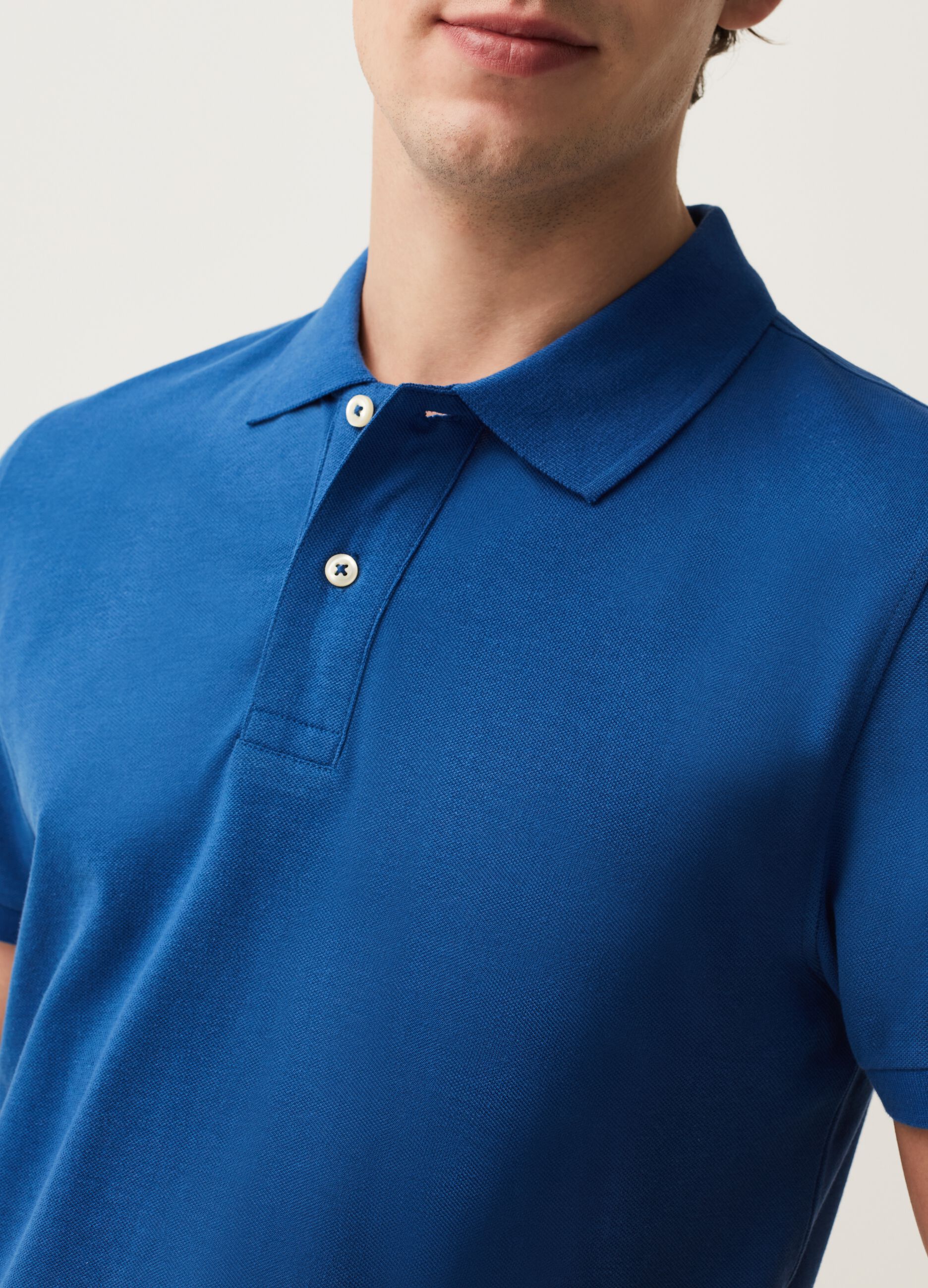 Organic cotton pique polo shirt