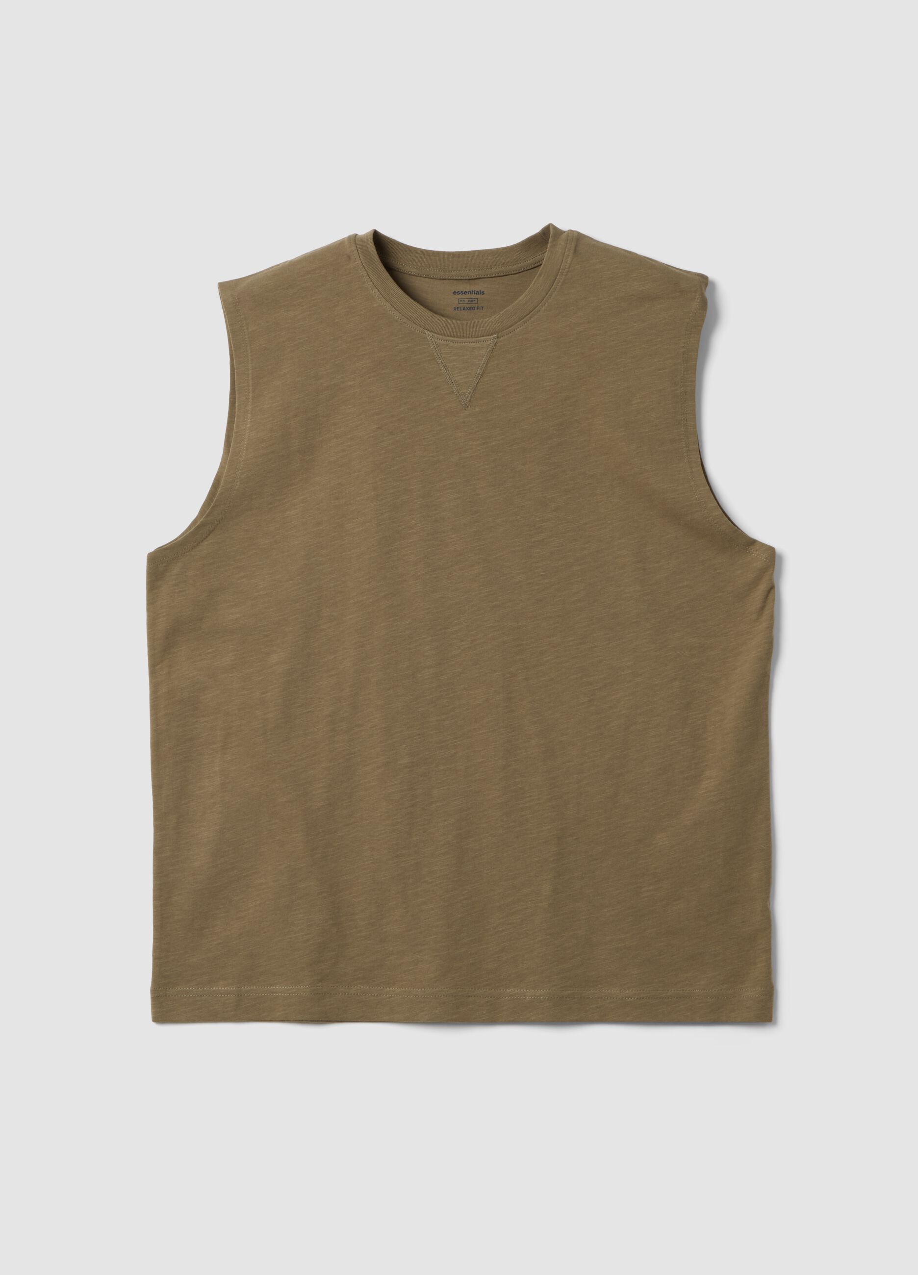 Brown pure cotton vest top