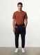 Brown regular-fit T-shirt in pure organic cotton jersey_1