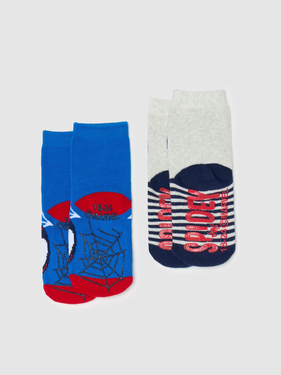 Two-pair pack slipper socks with Spider-Man_1