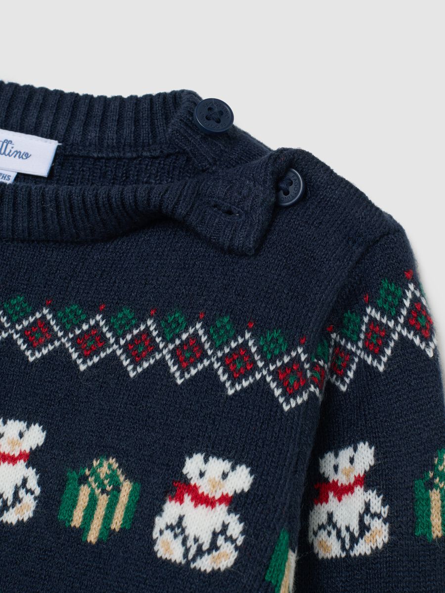 Maglione natalizio blu da bimbo regular fit_2
