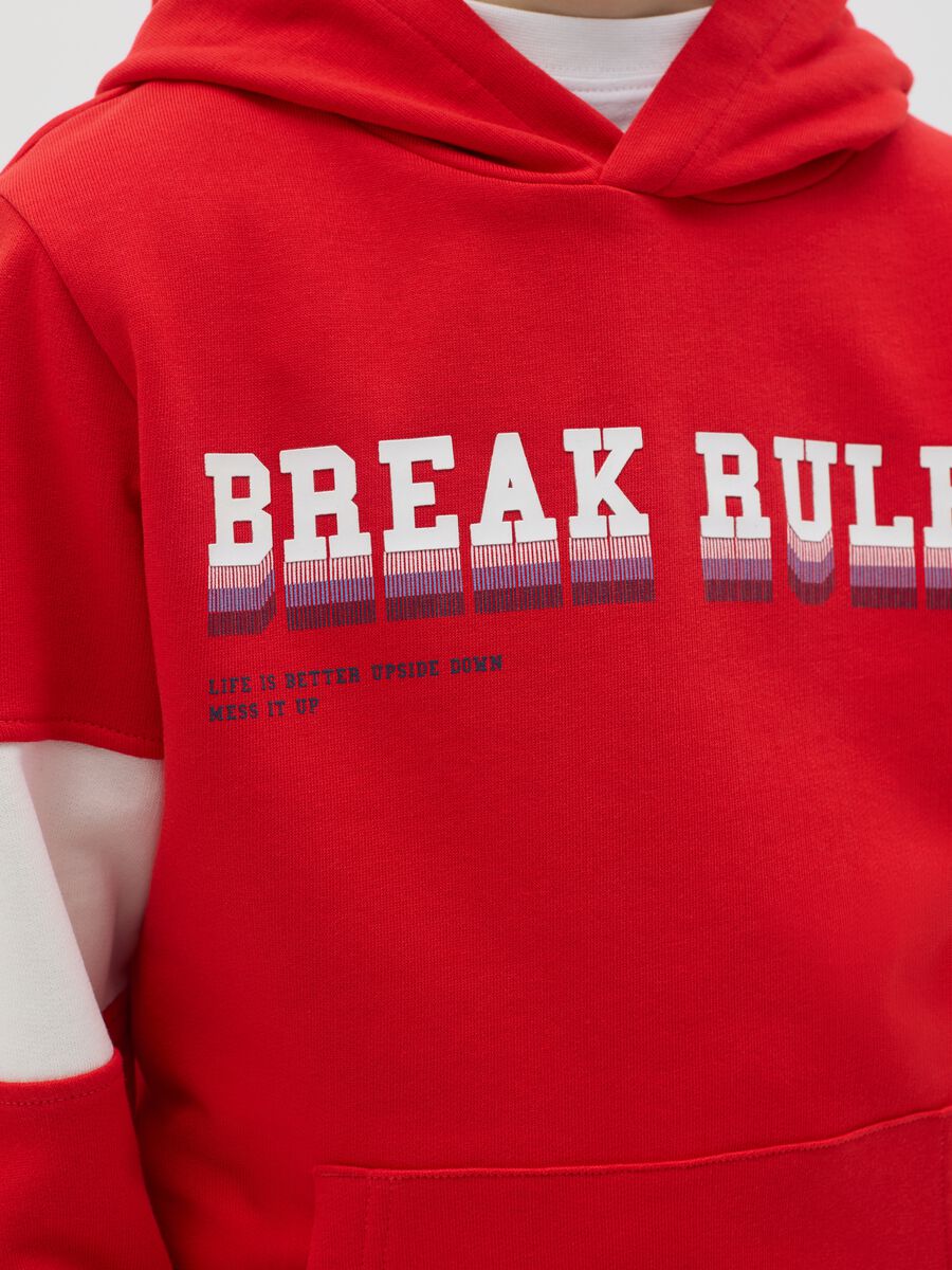 Sweatshirt with hood and "Break Rules" print_2