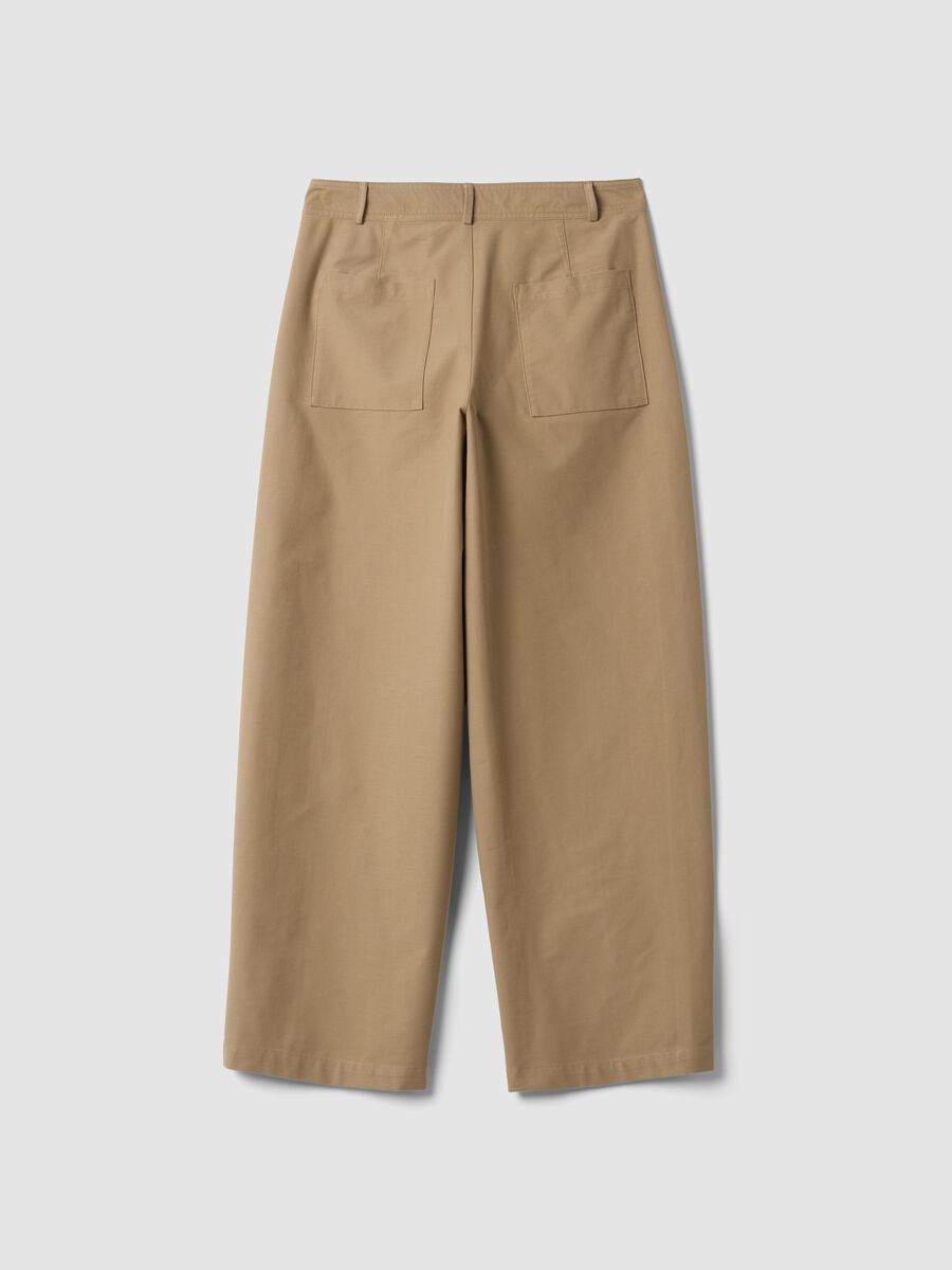 Pantaloni The Iconic Pants beige in misto cotone elasticizzato barrel fit_2