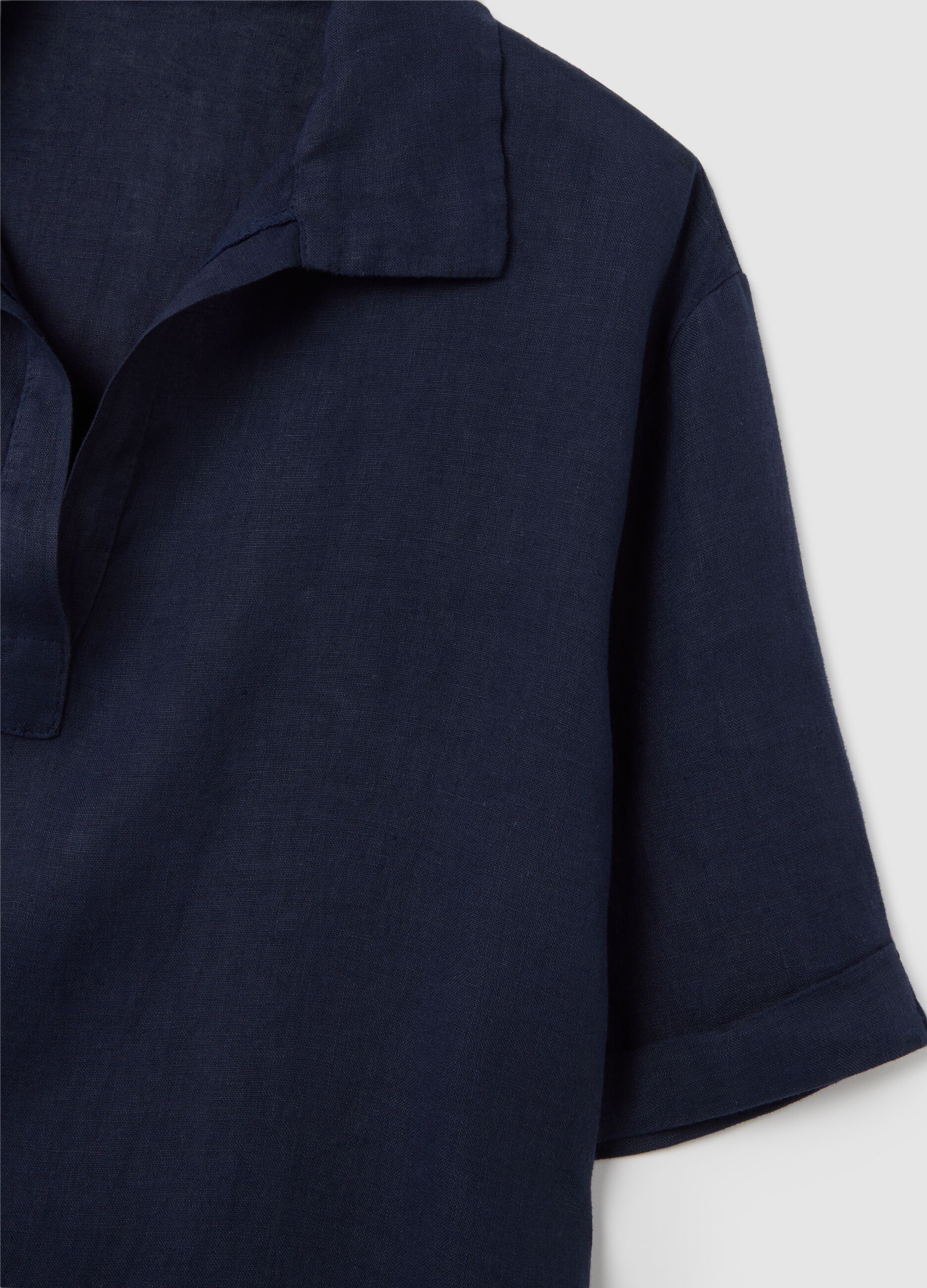 Abito da donna in lino blu regular fit
