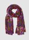 Foulard viola in misto lana con fantasia floreale_0