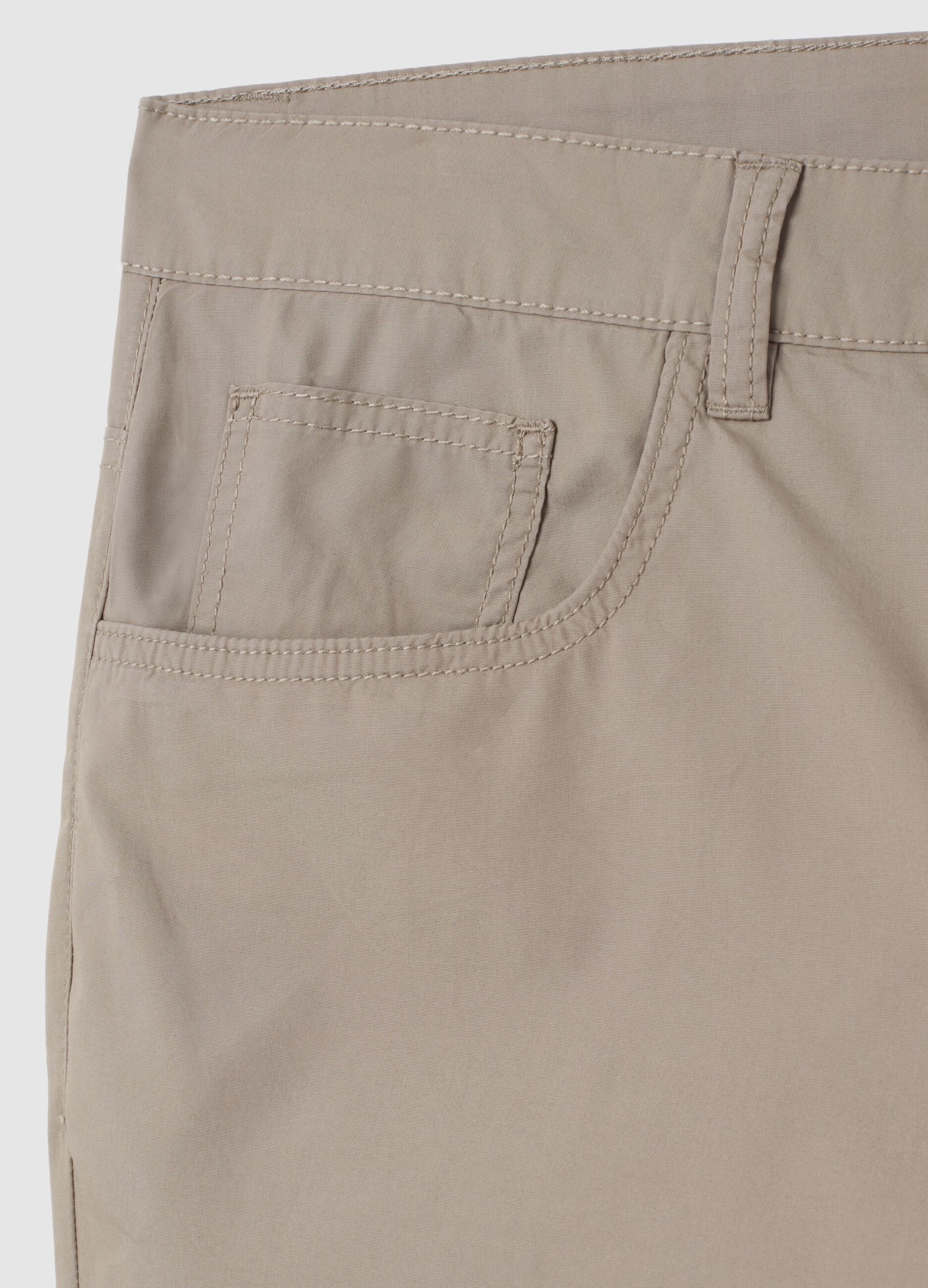 Men's Beige Pure Cotton Bermuda Shorts Regular Fit