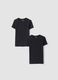 Bipack t-shirt nere in cotone organico elasticizzato girocollo_0