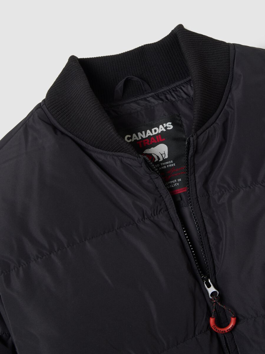 Black Padded Jacket with Zip_5