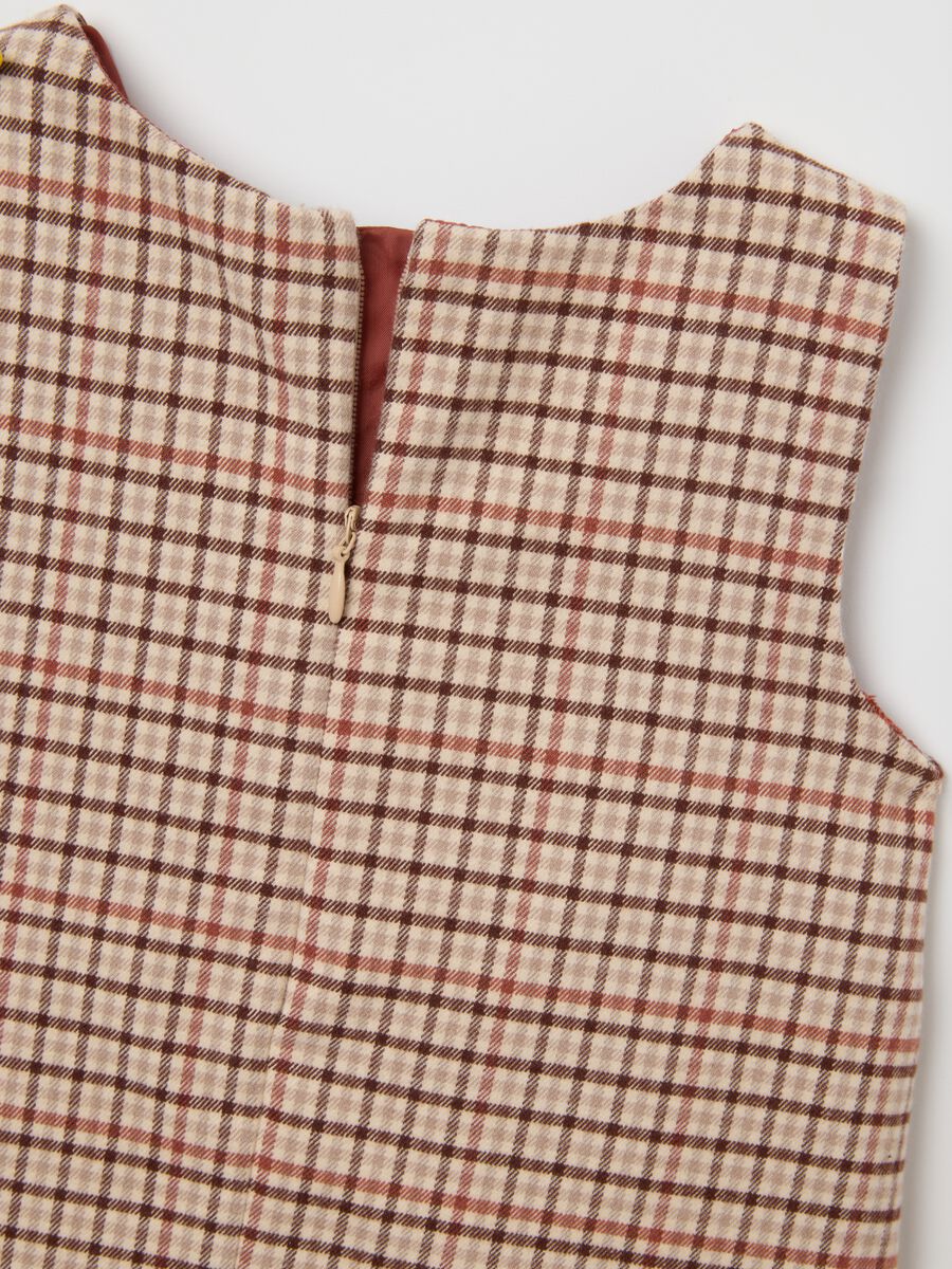 Abito a quadri multicolor da bambina regular fit con fiocco_3
