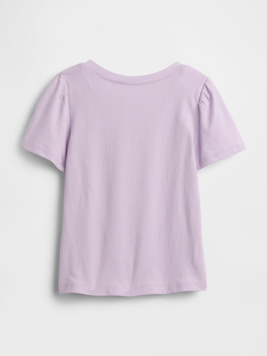 Pure cotton short-sleeve T-shirt with floral print_1