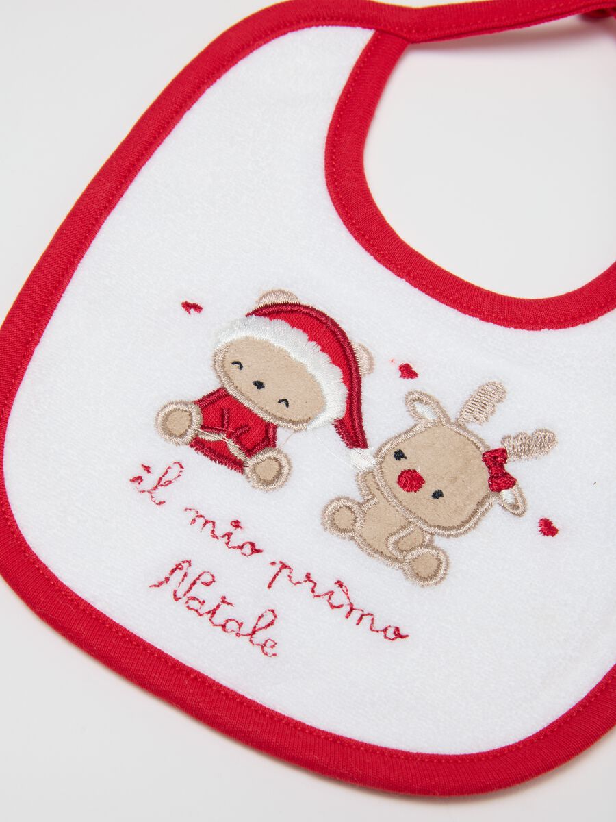 Bipack bavette natalizie da neonata in puro cotone multicolor_1