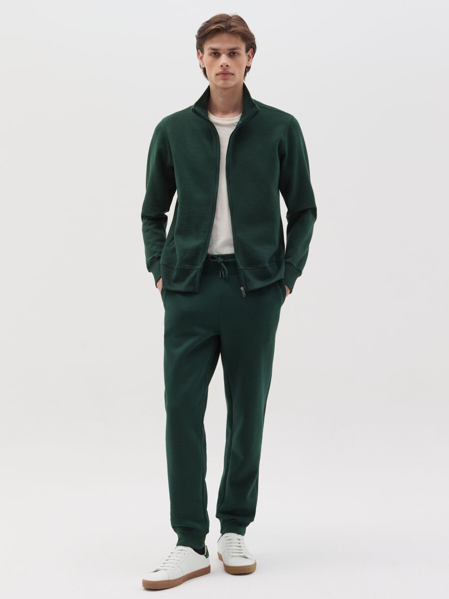 Fleece full-zip sweatshirt with high neck_1
