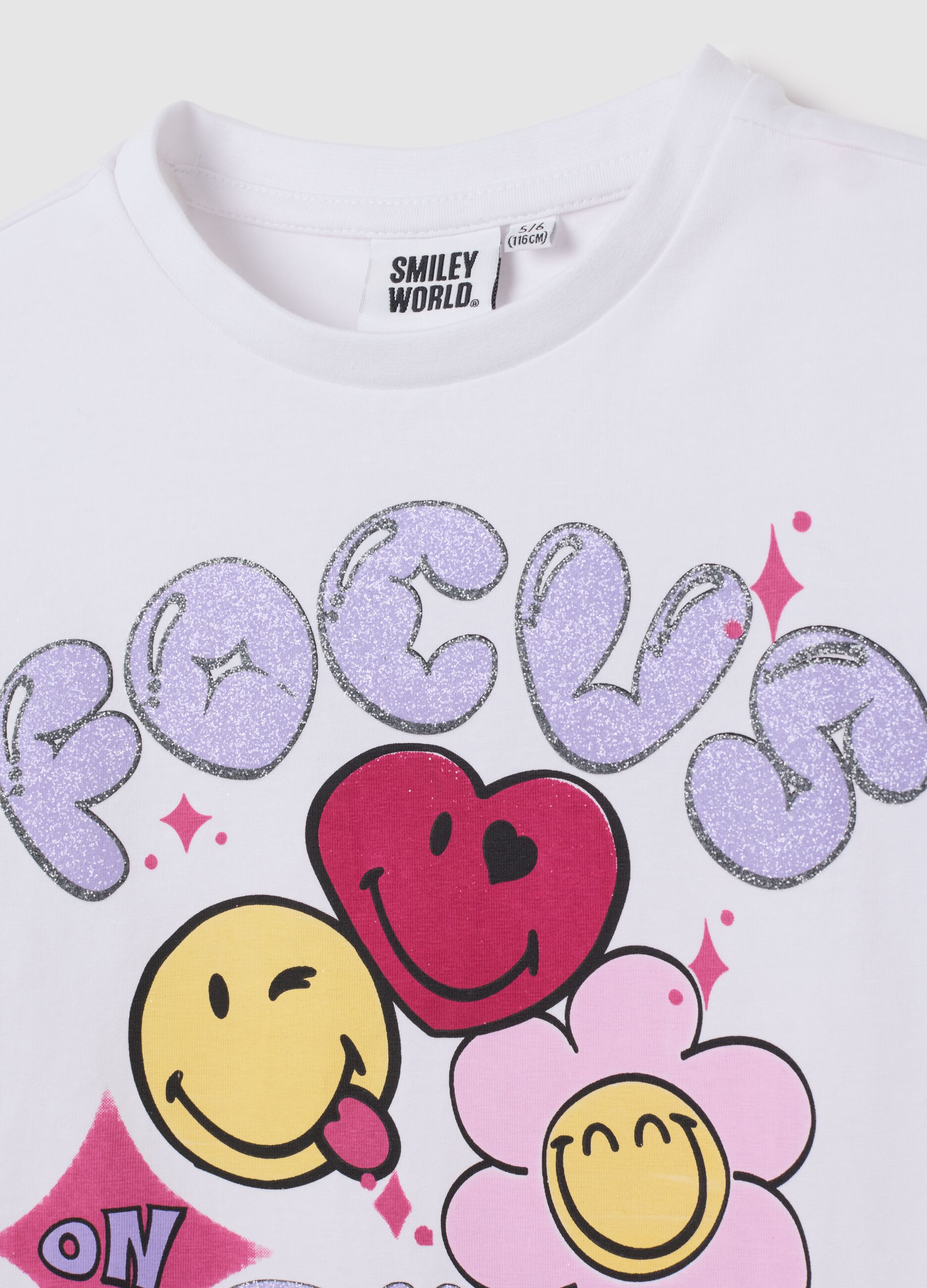 Set t-shirt da bambina in cotone bianco regular fit