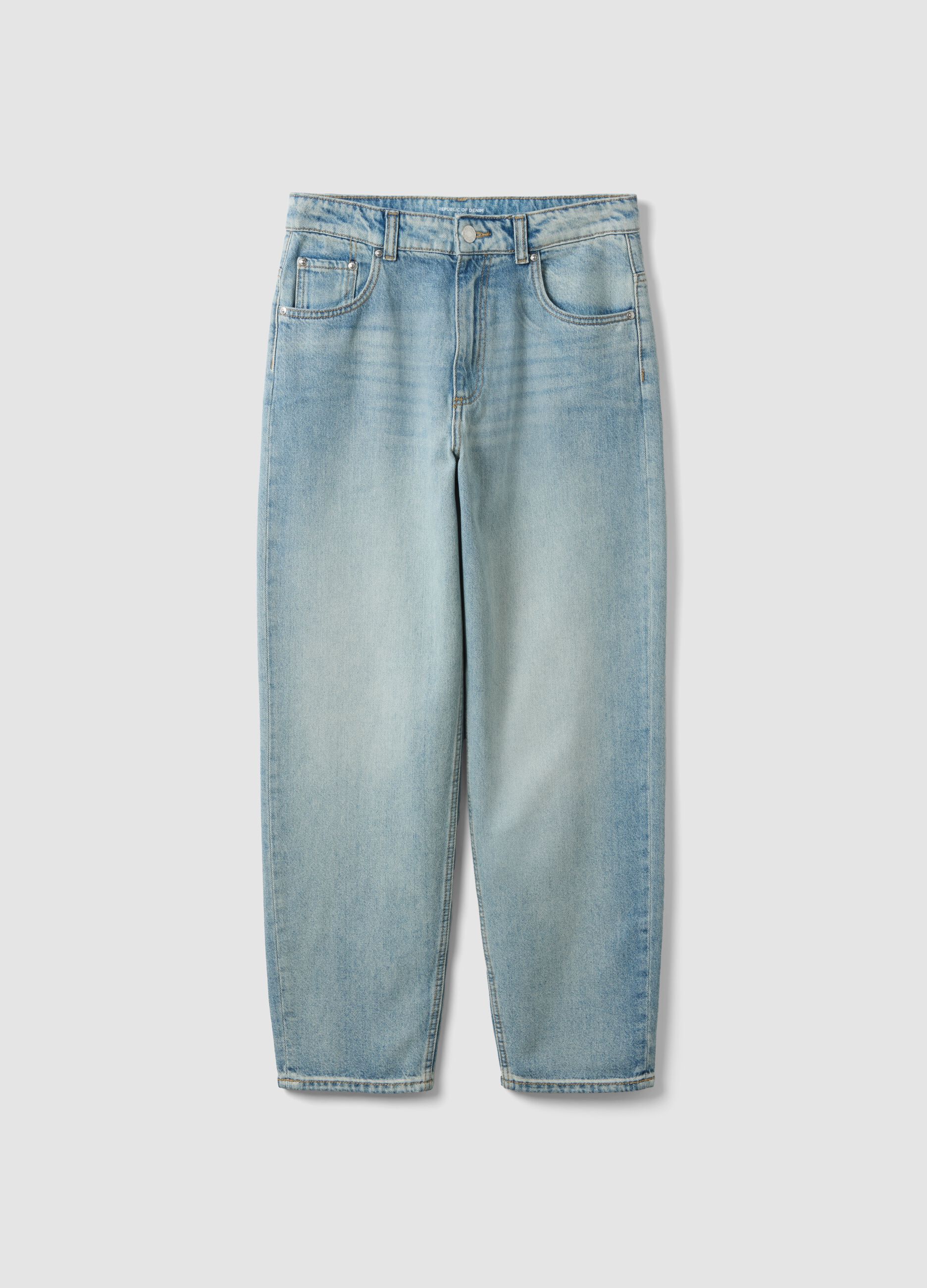 Boy's pure cotton denim blue baggy jeans