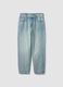 Boy's pure cotton denim blue baggy jeans_0
