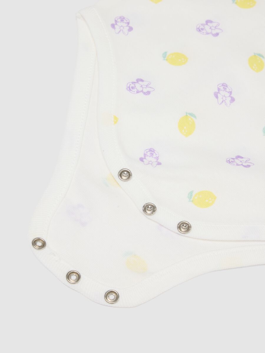 Bipack di body in puro cotone multicolor con Minnie senza maniche da neonate_3