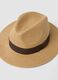 Beige hat in paper-blend fabric_1
